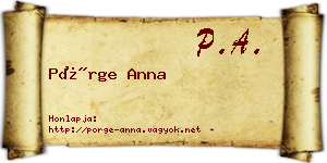 Pörge Anna névjegykártya