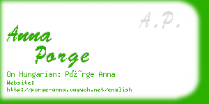 anna porge business card